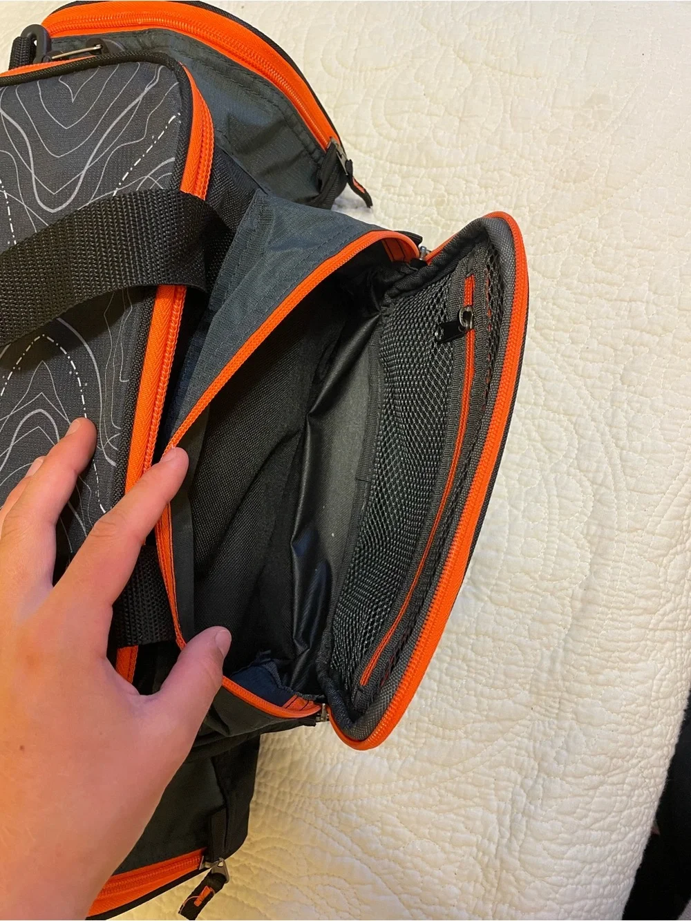 Ozark Trail Black and Orange Gear Duffel with Side Pockets